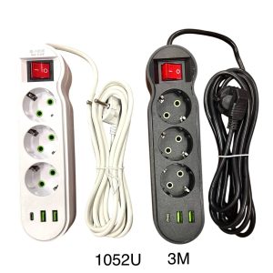 Продовжувач 1052U. 3 м 3 вилки+3 Usb . 40 шт.ящ