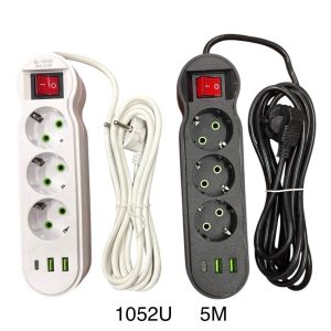 Продовжувач 1052U. 5 м 3 вилки+3 Usb . 40 шт.ящ